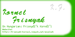 kornel frisnyak business card